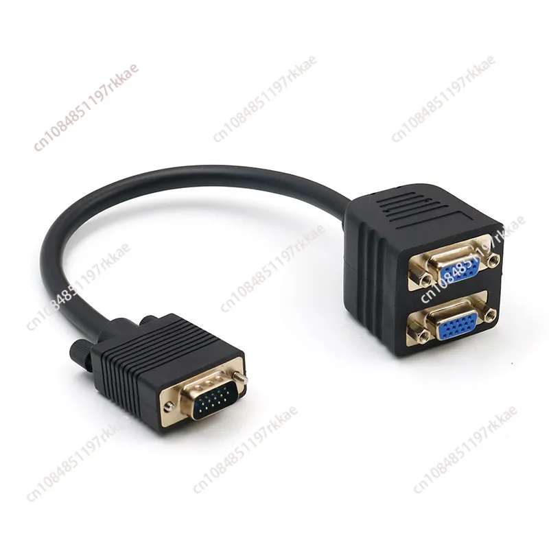 Divisor VGA 1 Entrada 2 Salidas, Cable VGA para Modo Clonación de Monitores Duales, Adaptador HD de Computadora a 2 Pantallas/Proyectores para Compartir Pantalla