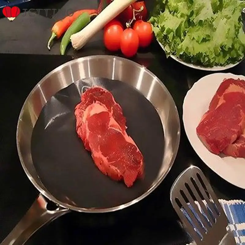 2 قطعة قابلة لإعادة الاستخدام الجولة غير عصا ورقة مفرش مقلاة الطبخ فراي بطانة ورقة سادة المطبخ شواء خبز الحصير الطبخ أداة #2