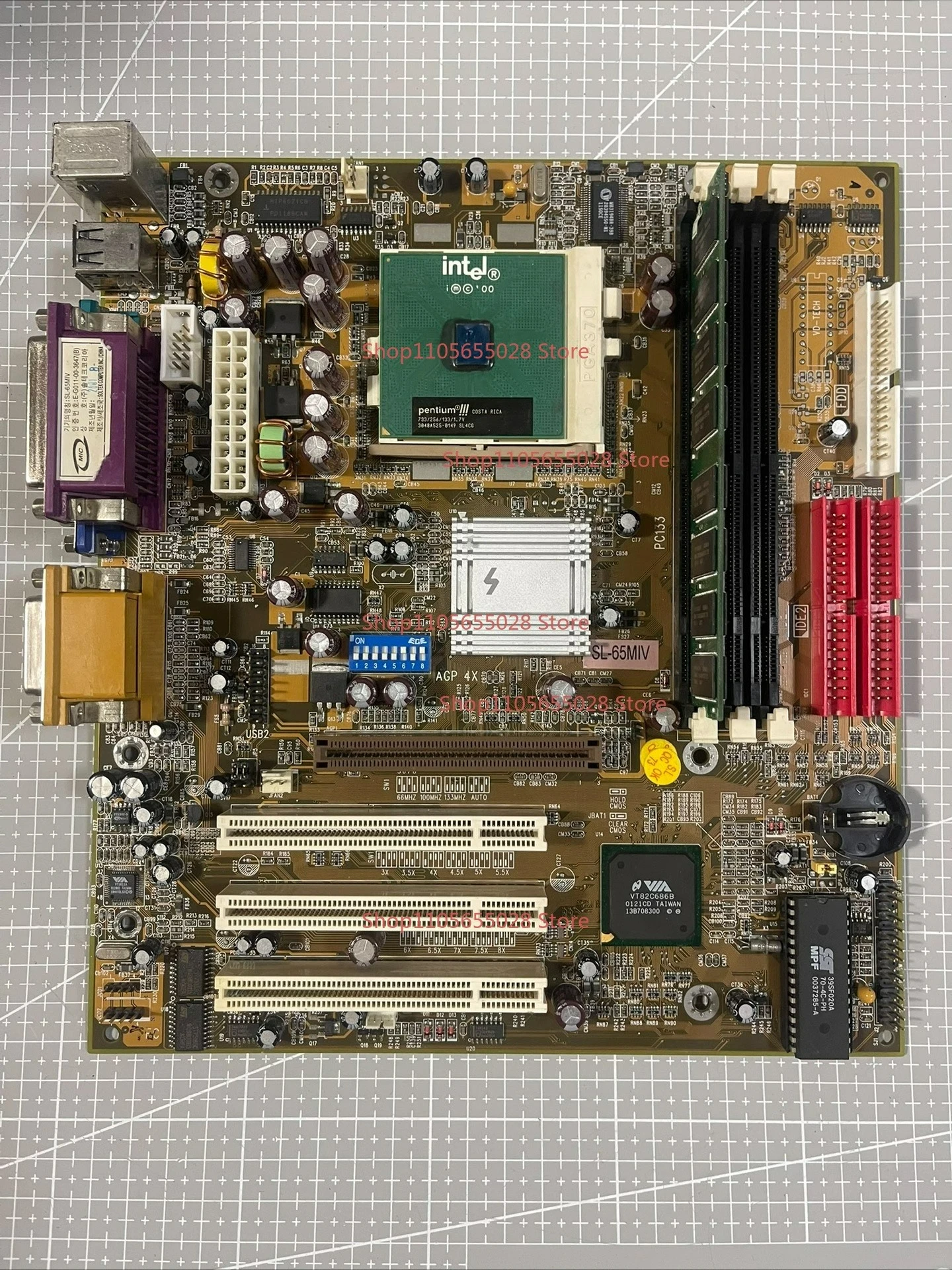 For SL-65Miv antique computer main board 370 main board MATX size Via PM133 chipset
