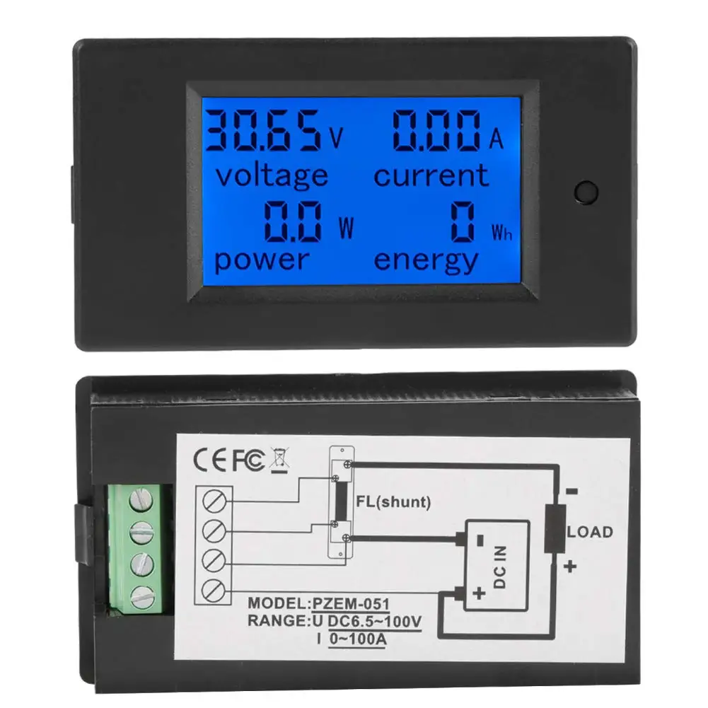 20A 100A AC 80-260V DC 6.5-100V Digital LED Display Voltmeter Ammeter Wattmeter Power Energy Meter 12V 24V 110V 220V Volt Tester