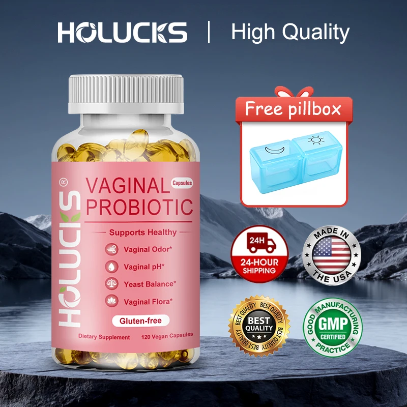 

HOLUCKS Vaginal Probiotic Capsules, Help Control Odor, Maintain pH Balance, Support Flora & Relieve Digestive Bloating for Women