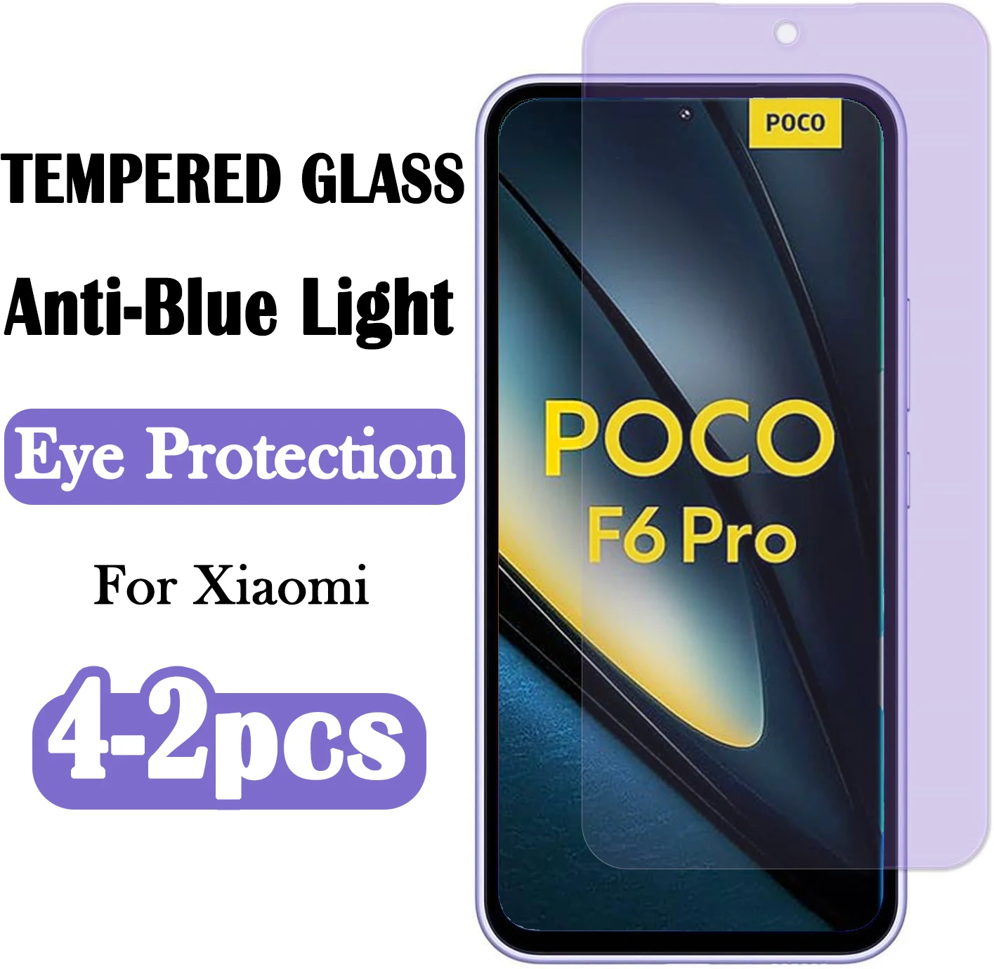 

2-4 Pcs Anti-blue Light Tempered Glass For Xiaomi F6 F5 F4 F3 M6 M5 M5S M4 M3 Pro Plus C65 C61 C51 C55 C50 C40 Screen Protector