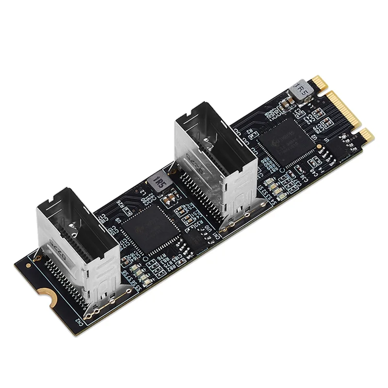 

M.2 PCIe3.0 to 8 Ports SATA 6G Multiplier Controller Card B/M Key NGFF with 2 Mini SAS Interface Each Port Arrive 6Gbps