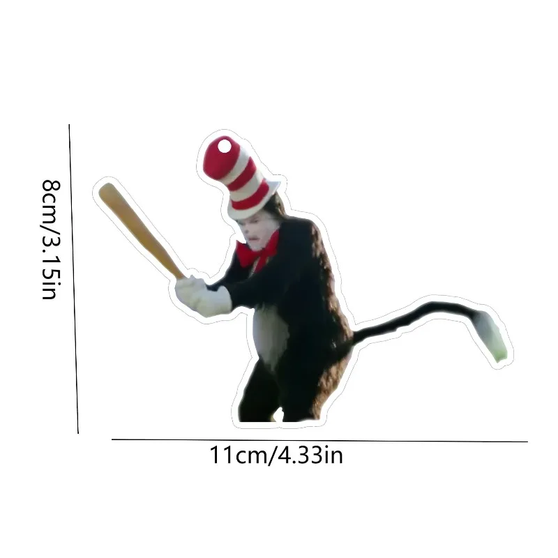 Car Air Freshener Funny Cat With Striped Hat Hanging Scent Card for Car Interior Decor Rearview Mirror Ornament Gift