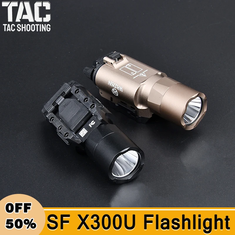 Tactical Airsoft Surefir X300U X300 Ultra 600lm LED Flashlight Rifle Weapon Pistol Scout Hunting Gun Outdoor Light Fit 20MM Rail