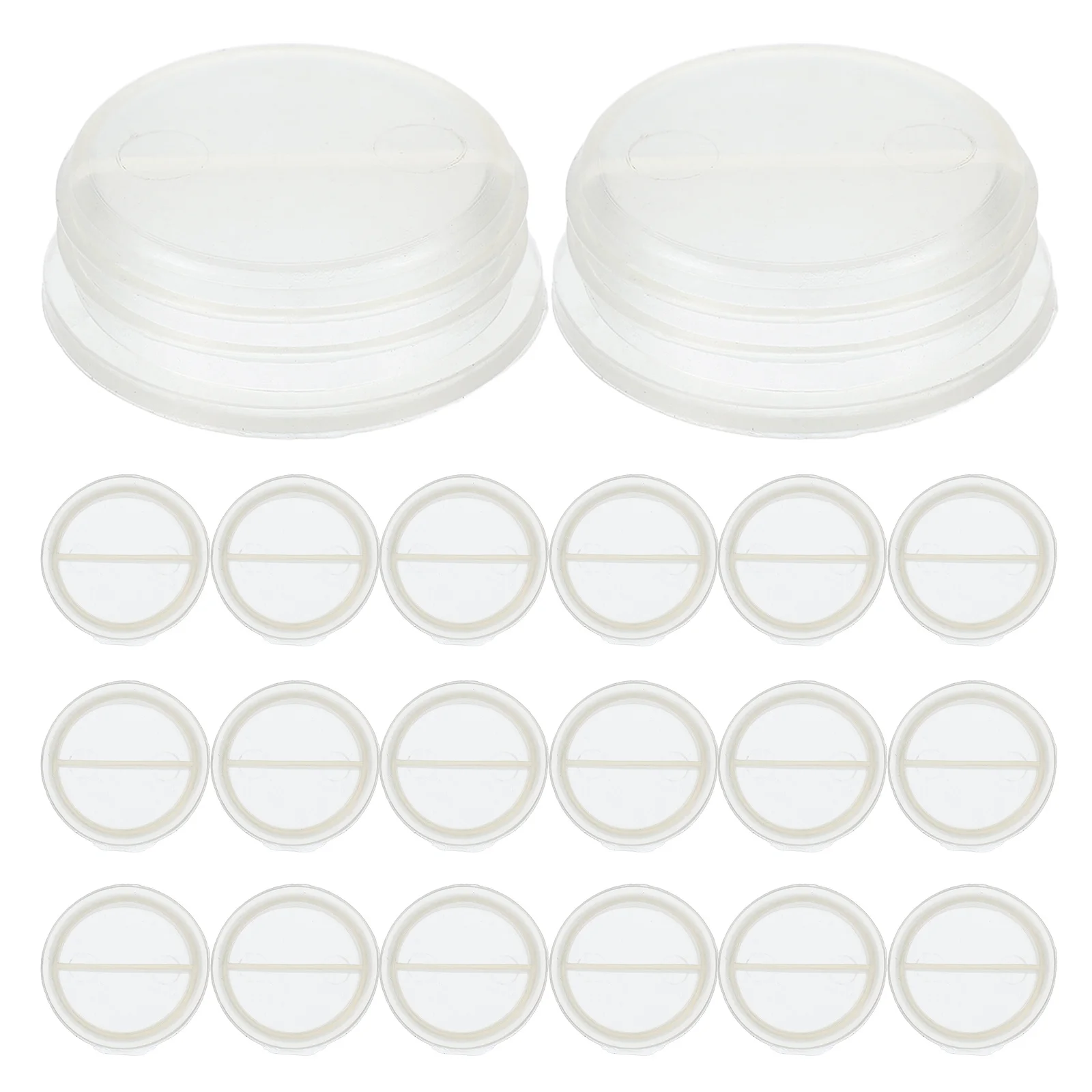 20Pcs Piggy Bank Hole Plug Transparent Round Lock Bottom Replacement Cap for Savings Box Easy Install Dustproof