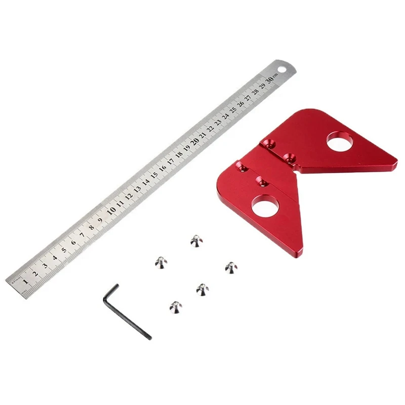 1 PCS Woodworking Center Marking Ruler 45-Degree Angle Marking Ruler Set Multifunctional