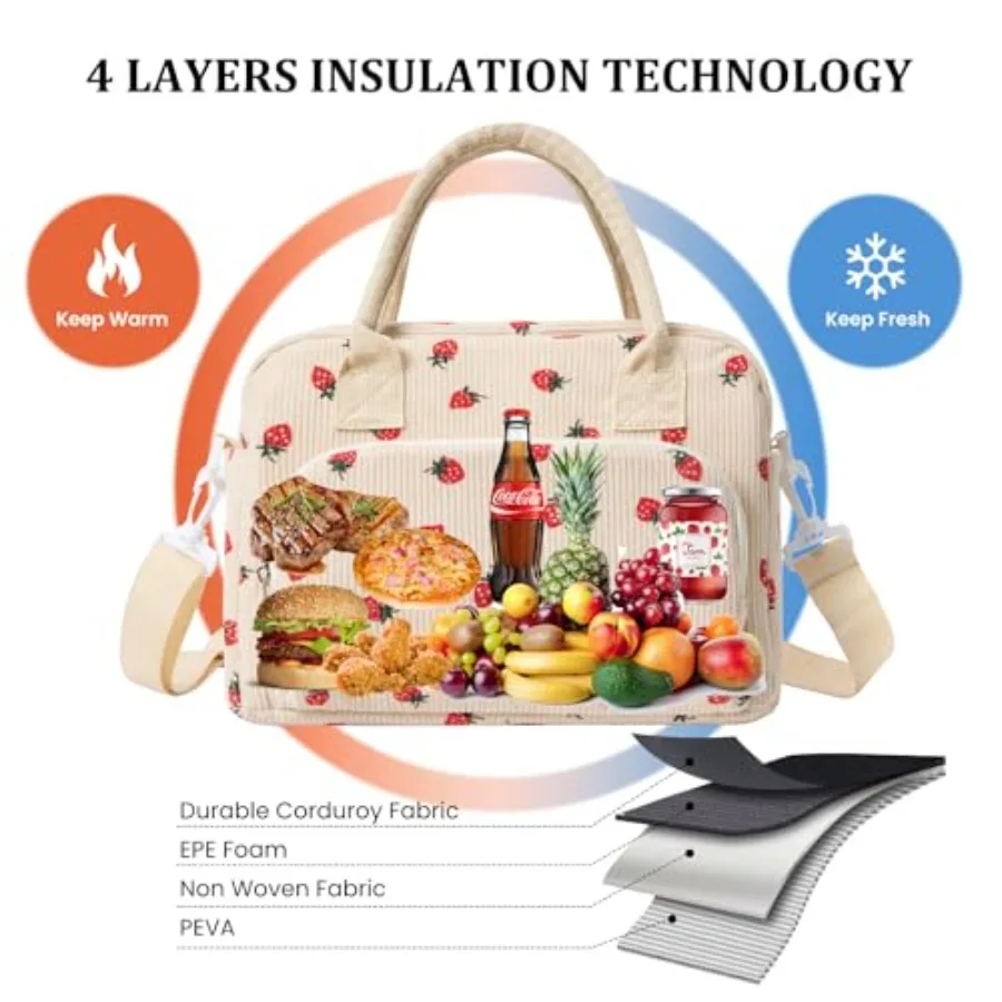 Insulated Lunch Bag for Women Men Large Reusable Lunch Box Adult Leakproof Portable Cooler Tote Bags for Work Picnic view 4