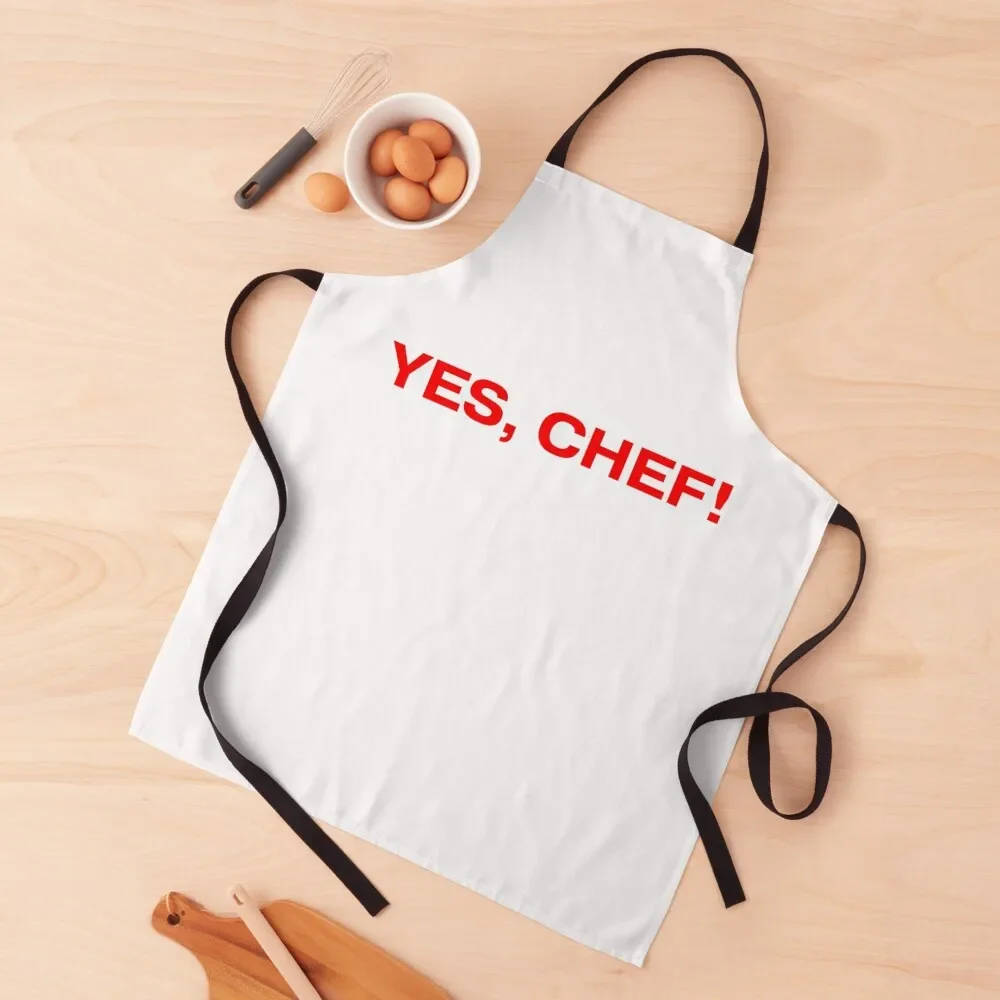 

Red Color Yes, Chef Words Graphic. Apron Kitchen For Women Cute Kitchen Accessories Apron