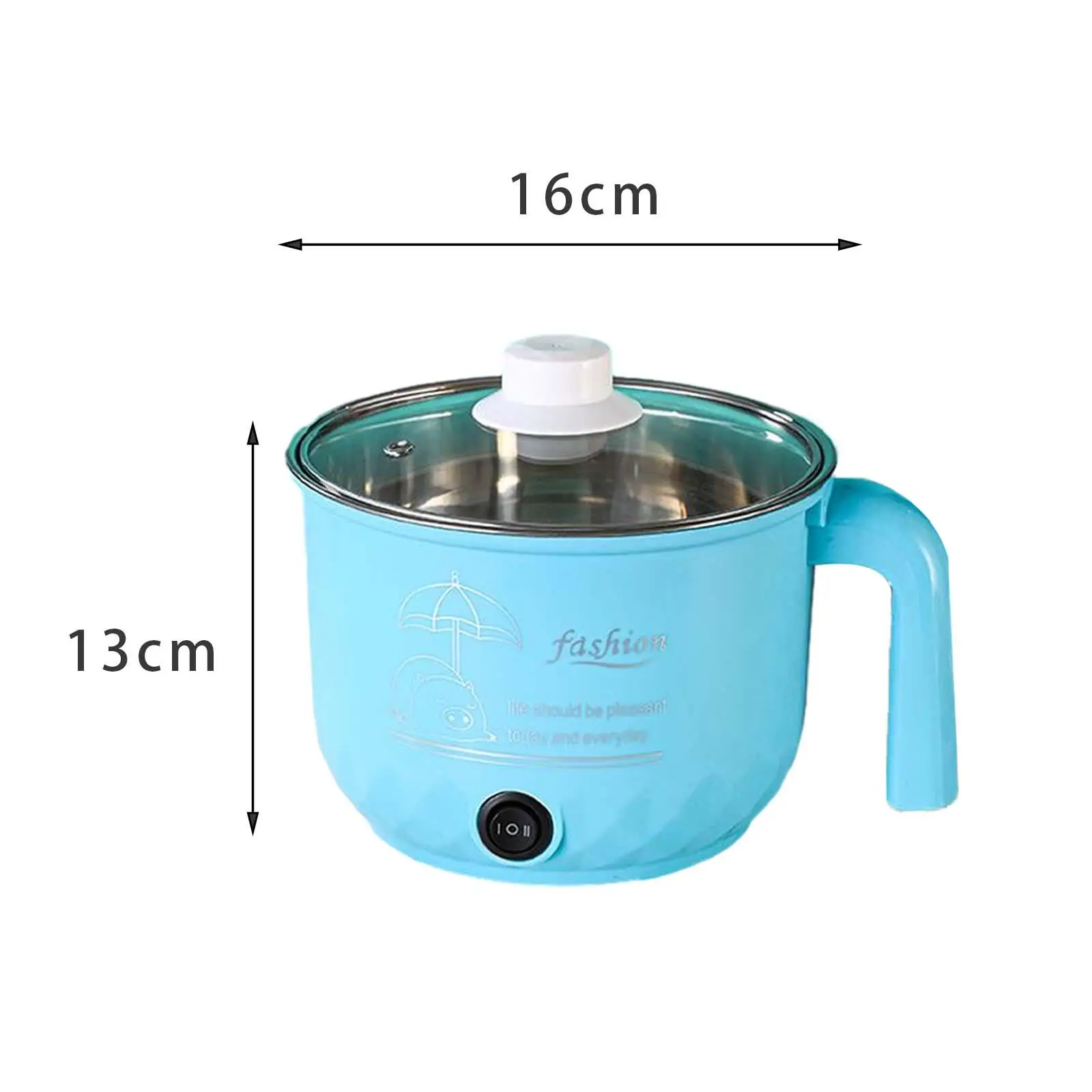 Electric Cooker Nonstick Small Electric Cooker Stainless Steel Visible Lid Soup Steamer for Noodles Pasta Dumpling Eggs