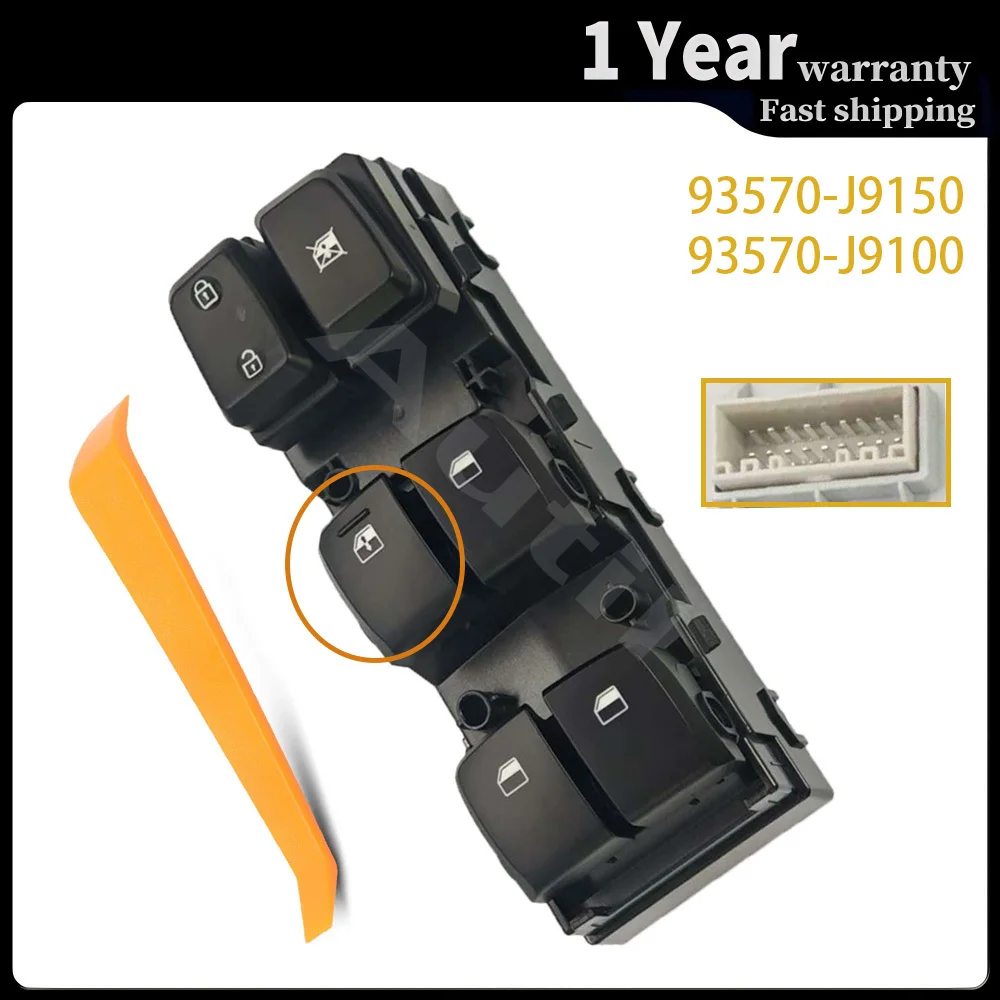 

93570-J9150 Car Front Left Side Electric Power Window Switch Control Button for Hyundai Kona 2017 2018 2019 2020 2021 93570J9100
