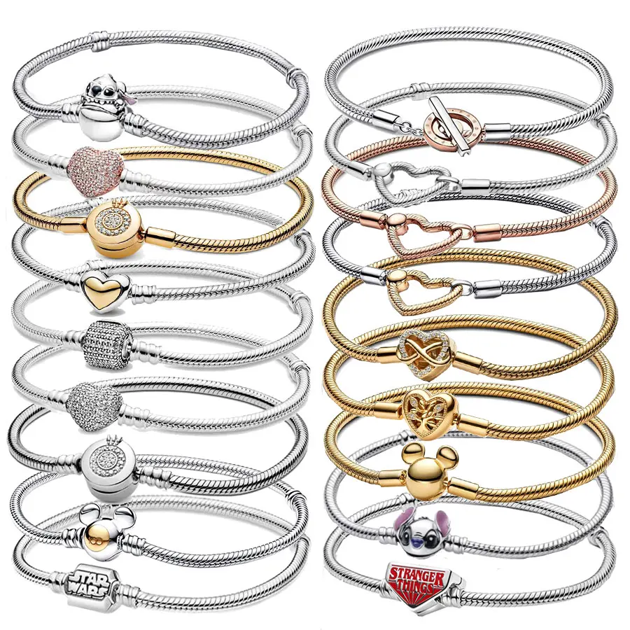 سلسلة عظم الثعبان من الفضة الإسترلينية S925 الأكثر مبيعًا مثالية لسوار DlY الأصلي! جي مثالي #1