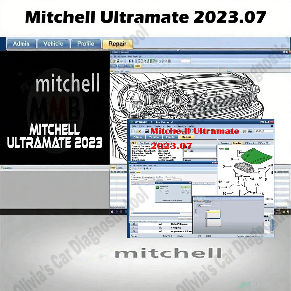

New MITCHell ULTRAMATE 2023.07 obd2 scanner COMPLETE ADVANCED ESTIMATING SYSTEM+ Car accessories Software Patch for never expire