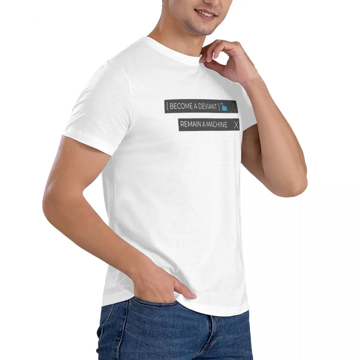 2024 Detroit Become Human DBH Deviant Or O-Neck Purified Cotton T-Shirts Mens Tee Shirt Leisure Short Sleeve T Shirts