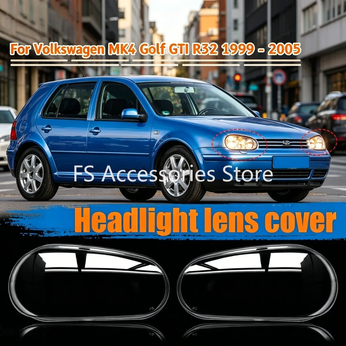 

Pair Front Headlight Lens Headlamp Cover For VW Golf 4 MK4 GTI/R32 1999 2000 2001 2002 2003 2004 2005 Car Headlamp Cover