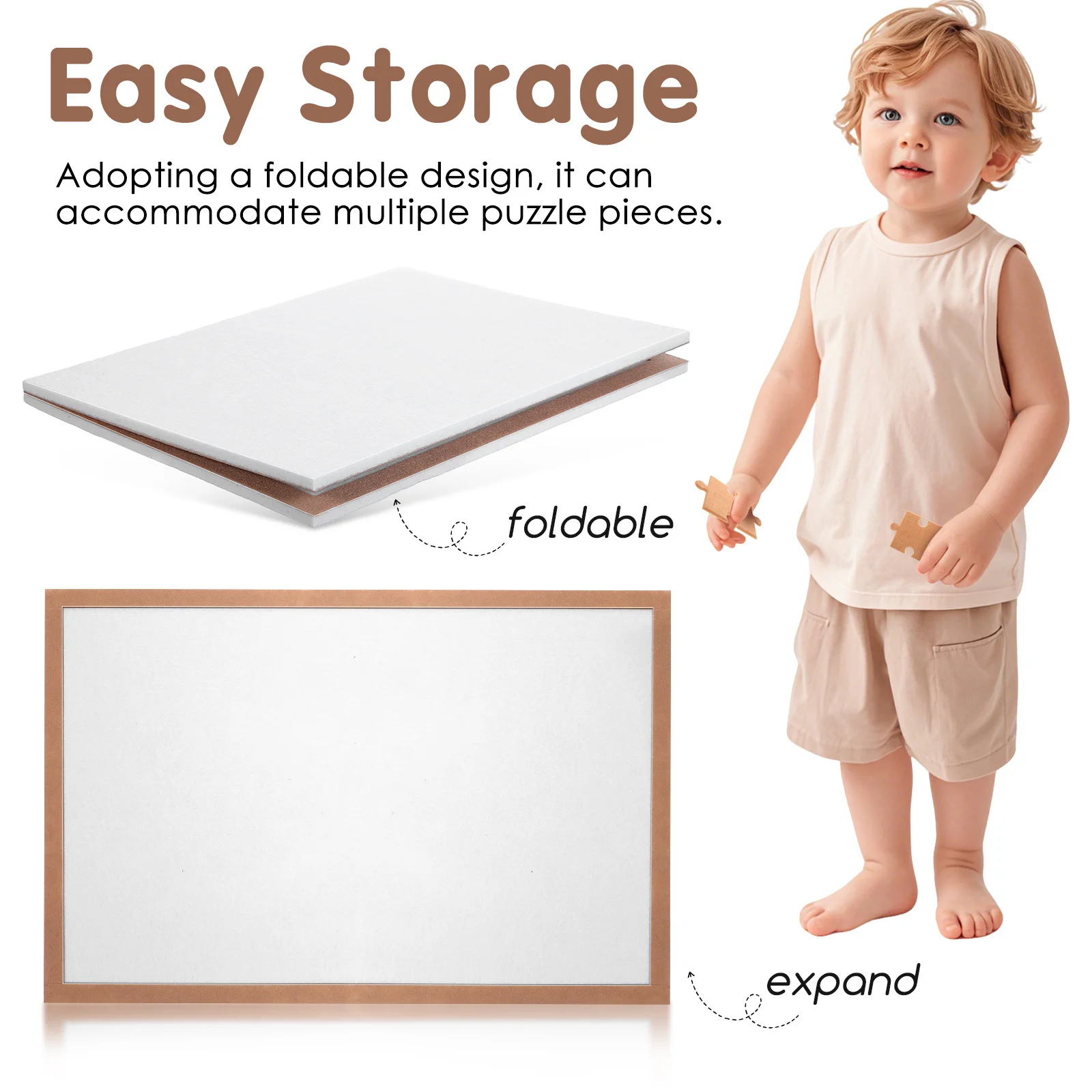 Puzzle Mat 23.5" X 15.7" Foldable Non-Slip Jigsaw Board Tabletop Puzzle Storage Frame Floor Activity Craft Mat