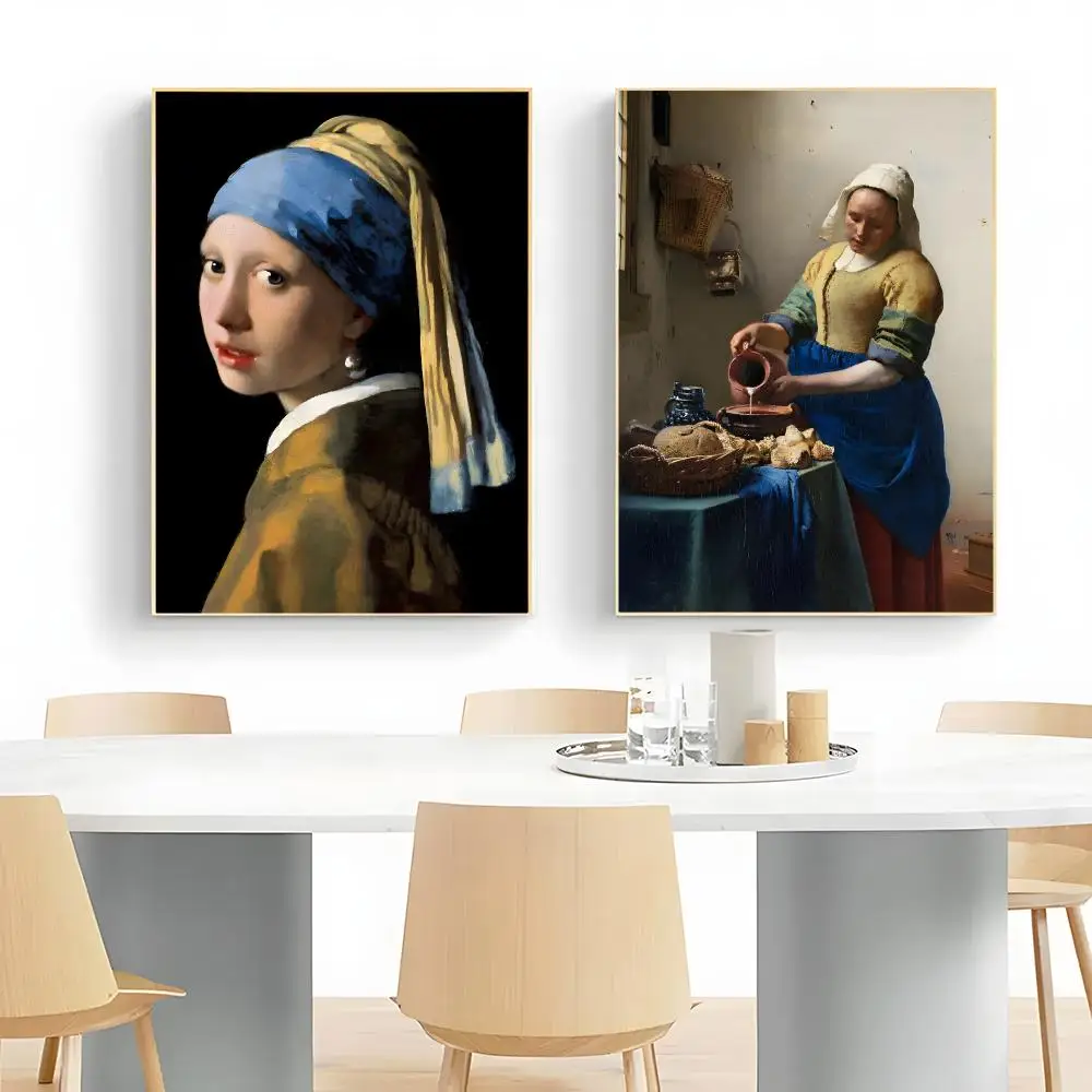 Classic European Painter Johannes Vermeer Poster Wall Art Print Decorative Mural Home Decor Gift Unframed