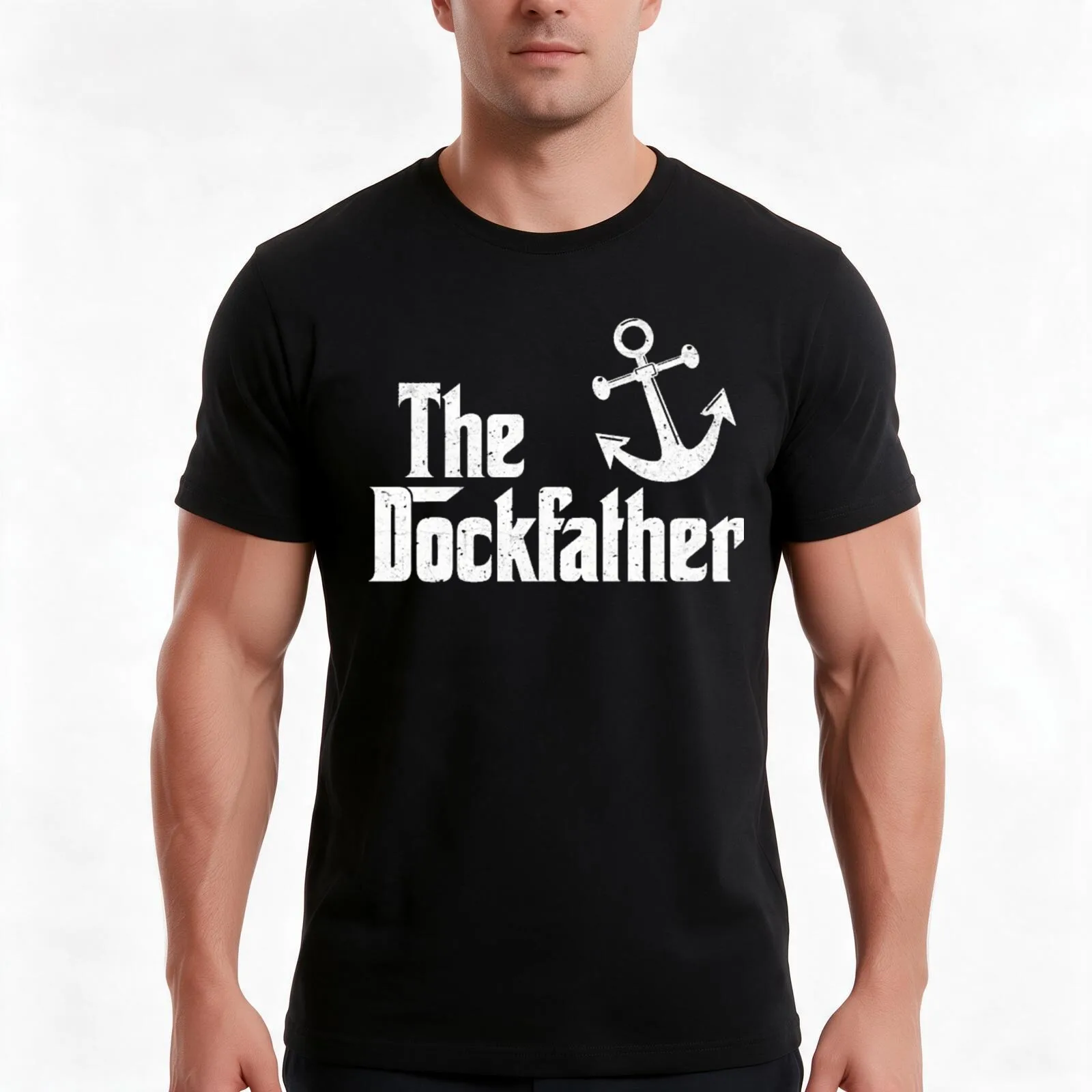The Dock Father T-Shirt Summer Casual Cotton Tee Oversized Streetwear Tops Vintage Graphic Print Loose Fit Short Sleeve