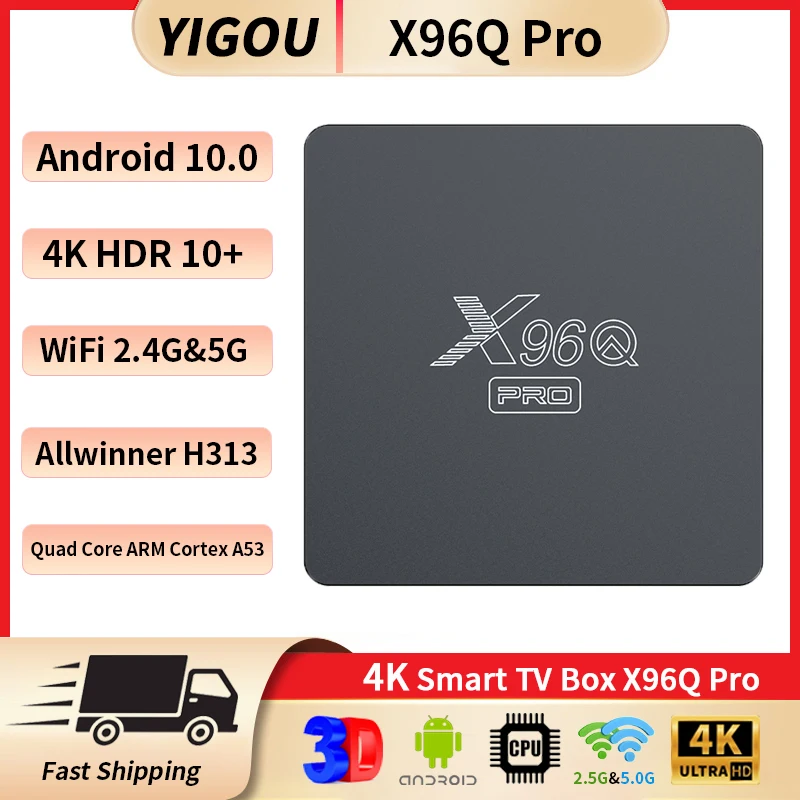 X96Q Pro Android 10.0 Smart TV Box Allwinner H313 Quad Core 2.4G Wifi 4K Media Player 2GB16GB Google Player X96Q PRO Set Top Box