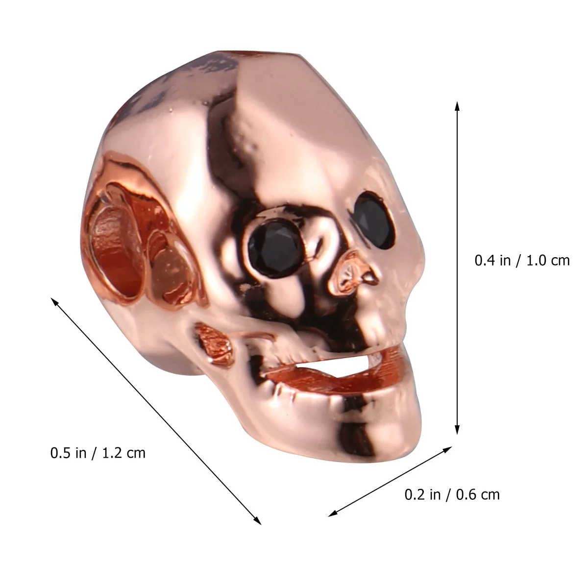 

2Pcs Head Beads for DIY Bracelet Pendant Punk Charm Craft Decoration Rose Gold Stylish Jewelry Component