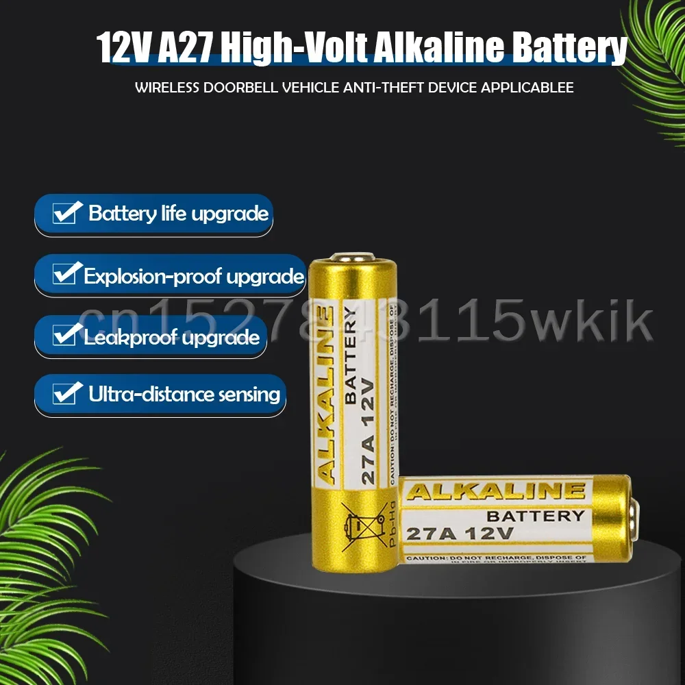 5PCS Alkaline Battery 12V A27 27A G27A MN27 MS27 GP27A L828 V27GA ALK27A A27BP K27A VR27 R27A For Alarm Remote Control Dry Cell