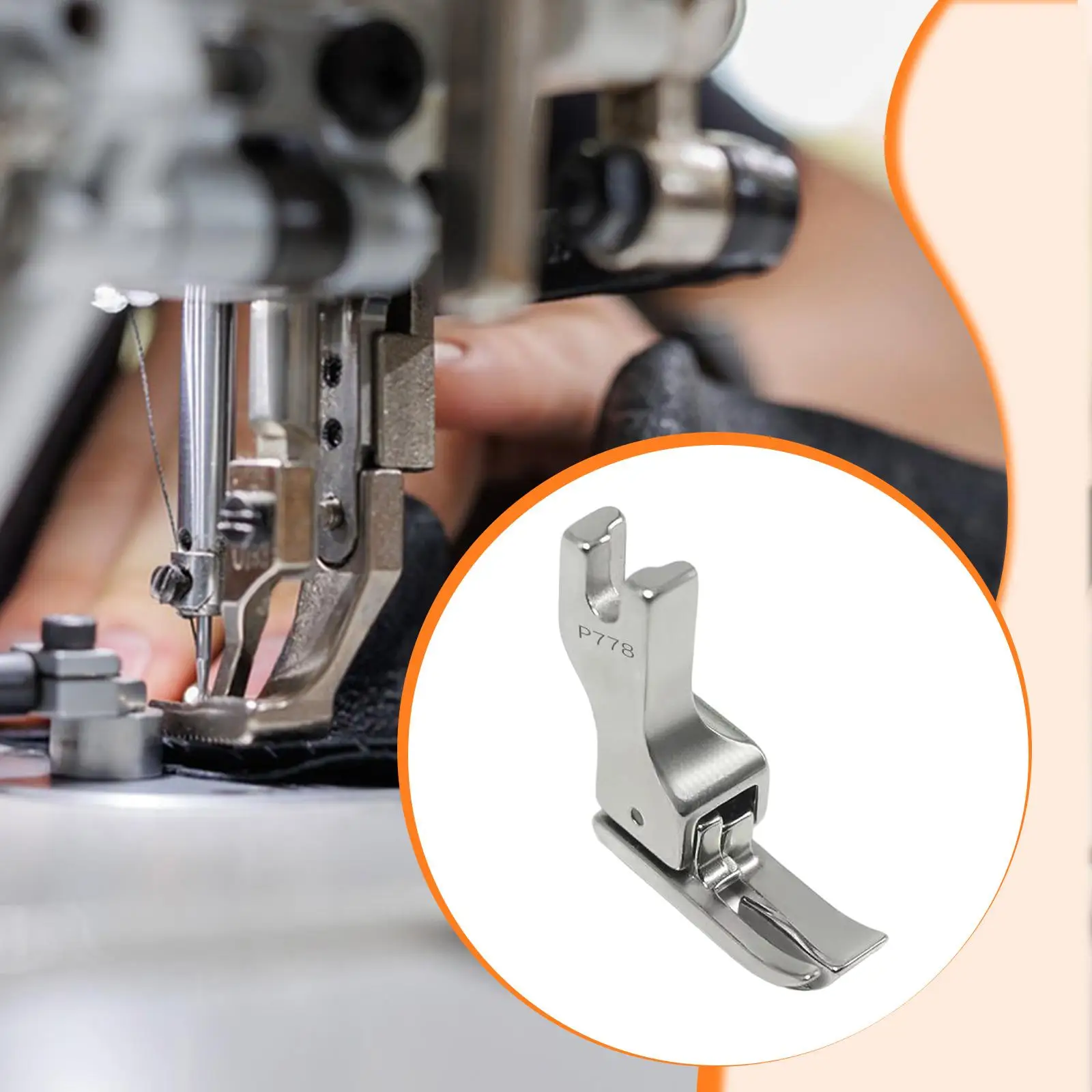 Easy Install Metal Presser Foot Sewing Machine Accessory for Home and Industrial Use with Precision Guide