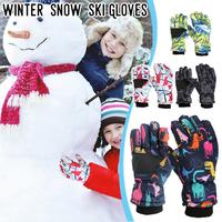 Thermal Ski Gloves Children Kids Winter Waterproof Warm Outdoor Snowboard Riding Snow Gloves For Girls Boys Cold Weather E8O4