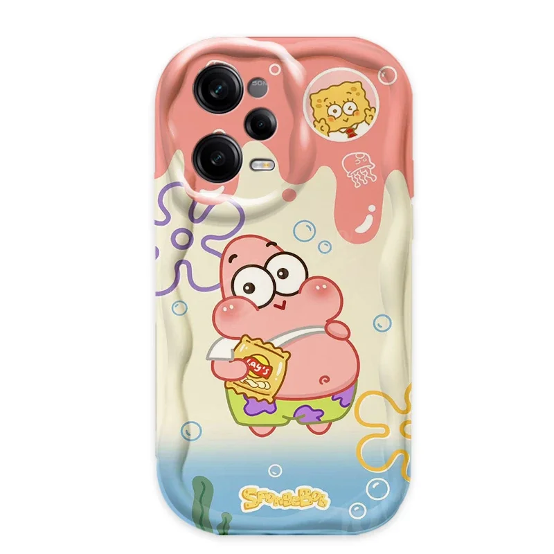 Cute Cartoon SpongeBobs Phone Case For Xiaomi Redmi Note 13 12 11 Pro Plus 4G 5G 12S 11S 10 10S 9 9S 8 13C 12C 10C Turbo 3 Cover