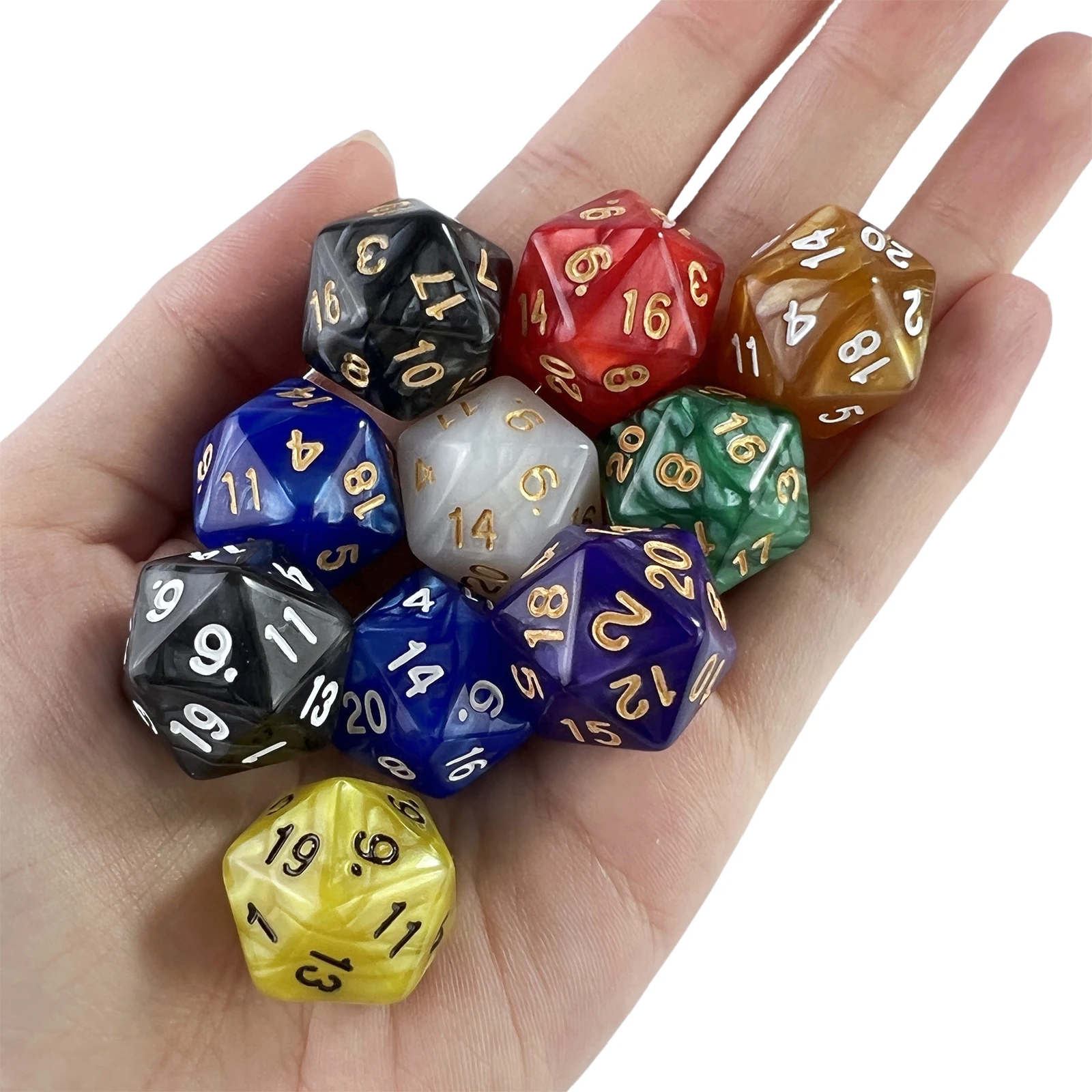 

Набор из 6 многогранных кубиков D20 (20-гранные кубики) для настольных игр, DND, TRPG