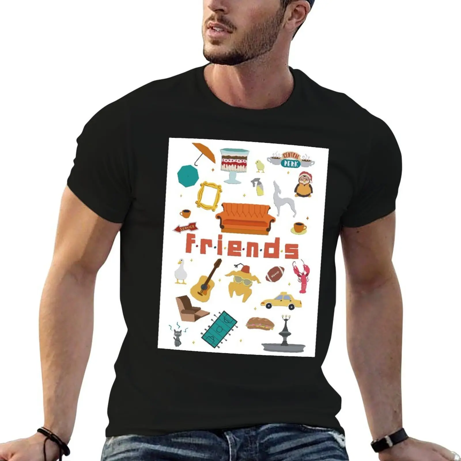 

Friends TV Show Icons T-Shirt t shirt custom print t shirts for man cotton T-Shirt