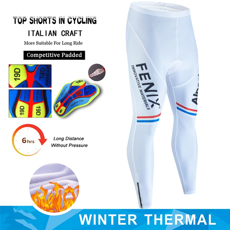 

Alpecin Cycling Pants Winter Fleece Thermal Cycling Tights Men Cycling Bib Pants Windproof Bike Long Trousers MTB 19D GEL Padded