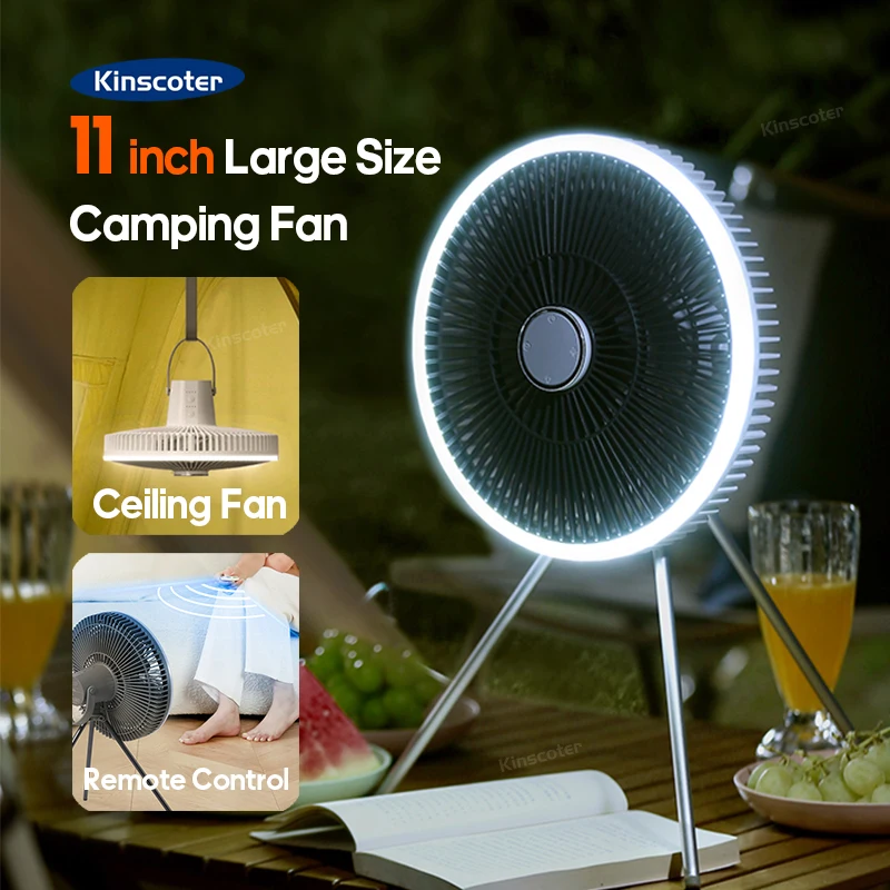 11inch Large Size Outdoor Camping Fan 10000mAh Portable Cordless Electric Air Cooler Circulator Electric Ceiling Fan