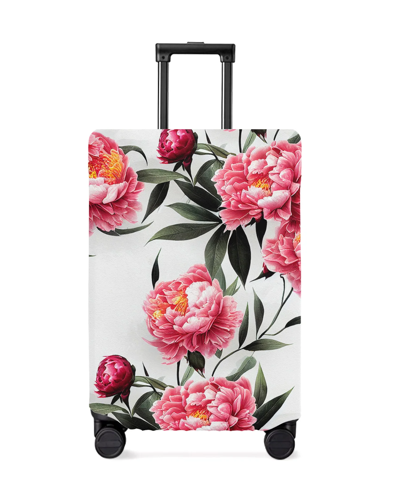 

Peony Flower Ink Painting Luggage Cover Stretch Suitcase Protector Baggage Dust Case Cover for 18-32 Inch Travel Suitcase Case