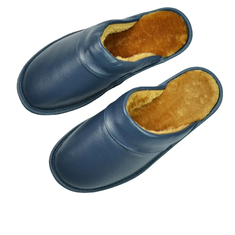 

Роскошные бычьи сплит-кожаные мужские домашние тапочки XIHAHA ручной работы, весенние мягкие удобные черные домашние тапочки без застежки для спальни на плоской подошве