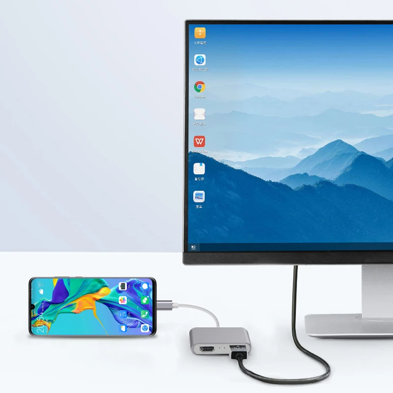 محول الفاصل USB 3.0 محول USB-C HUB Type-C إلى HDMI متوافق محول التوصيل والتشغيل محطة قفص الاتهام محور الألعاب مشاركة الشاشة
