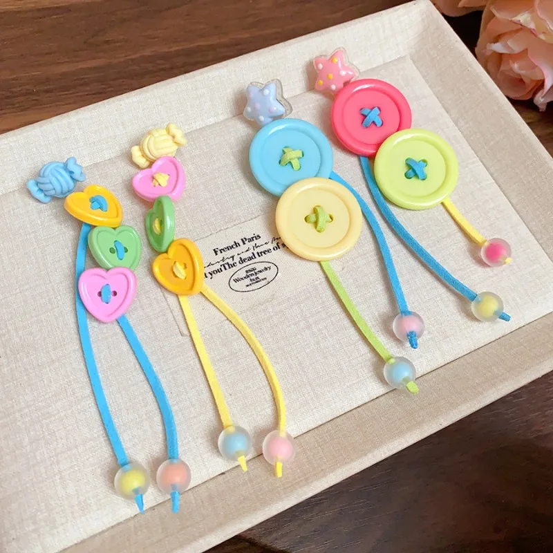 الدوبامين تصميم الطازجة الحلو استرخى أقراط للنساء لون الحلوى القلب جولة شرابة انخفاض القرط العصرية سحر مجوهرات حزب B