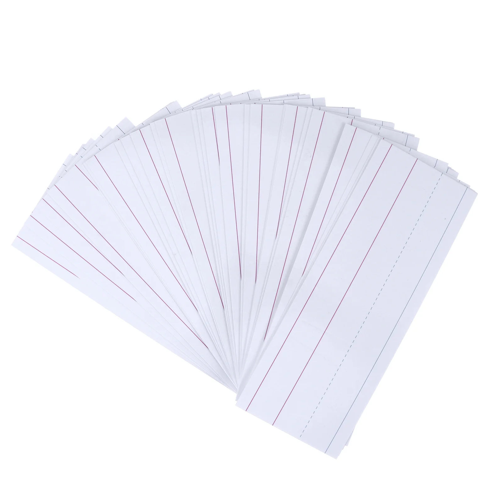 50 Pcs Word Card Sentence Strip Blank Teaching Cards School Learning Strips Letter for Alphabet Ruled Paper Accessories Aids