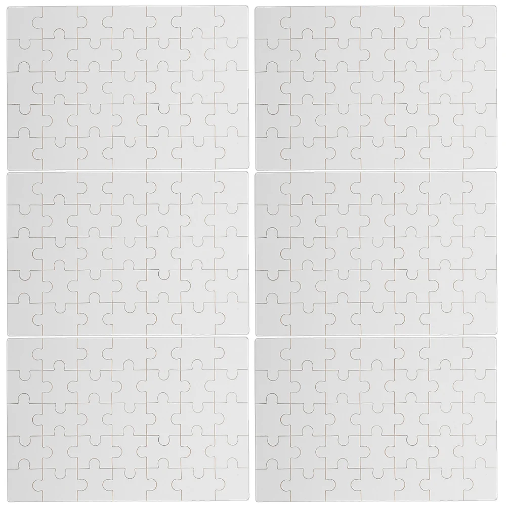 

6 Sheets Sublimation Thermal Transfer Blank Puzzle Piece Rectangle Puzzle