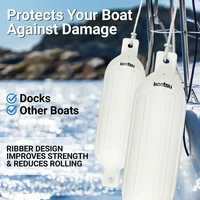 KOETSU Guardabarros inflables para barcos, paquete de 2/4, parachoques marinos universales de PVC con varillas y líneas, incluye bomba de aire portátil