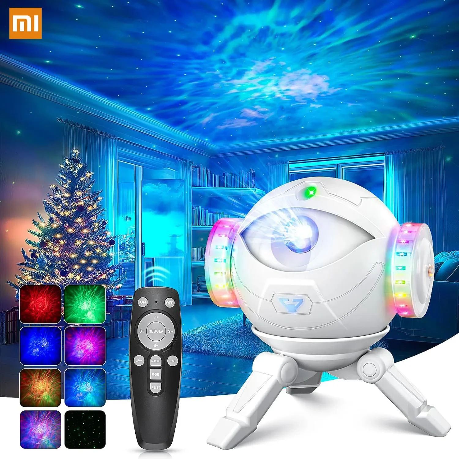

Xiaomi Galaxy Night Light Star Projector 8 Nebula Modes Starry Sky Projector 360° Rotate For Kids Bedroom Decor Birthday Gift