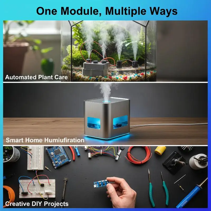 DC 5V Single Module Three Spray Electrified Direct Spray No Switch Ultrasonic Atomizer Humidifier Module Type C