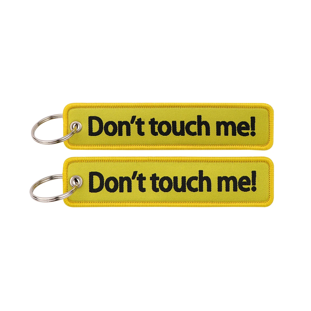 Don't Touch Me Embroidered Key Tag Keychains Women Keychain for Car Motorcycles Keys Keyring Women Men Holder Jewelry Gifts 1pcs