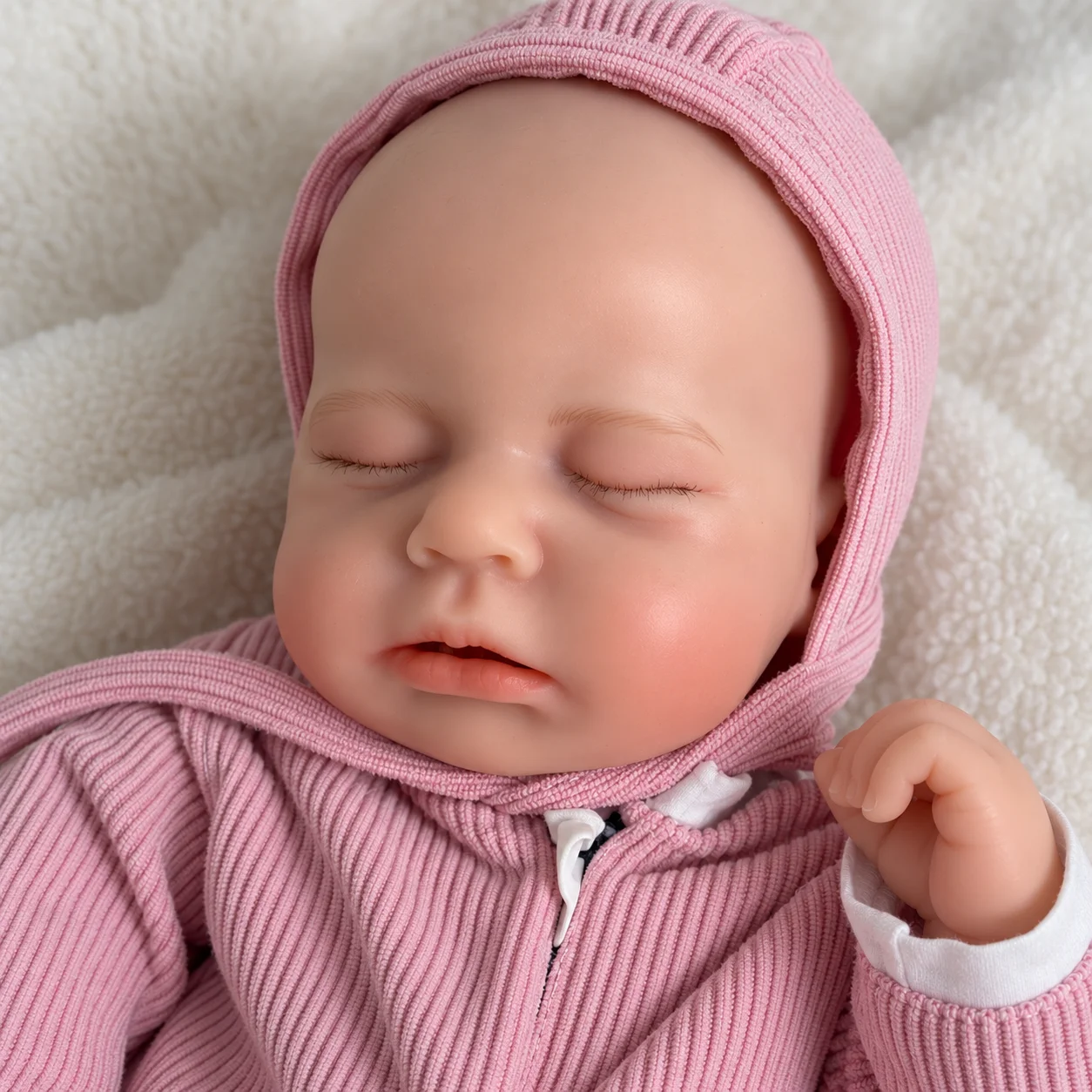 18'' Full Body Silicone Reborn Baby Doll Open Mouth Realistic Soft Touch Cuddly Easy Care Collectible Bald Head Squishy Washable
