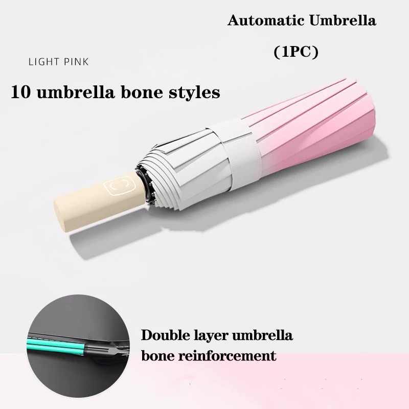 Umbrella Fashionable sunshade umbrella UV blocking Student Adult Folding Umbrella Double layer bracket sturdy automatic umbrella