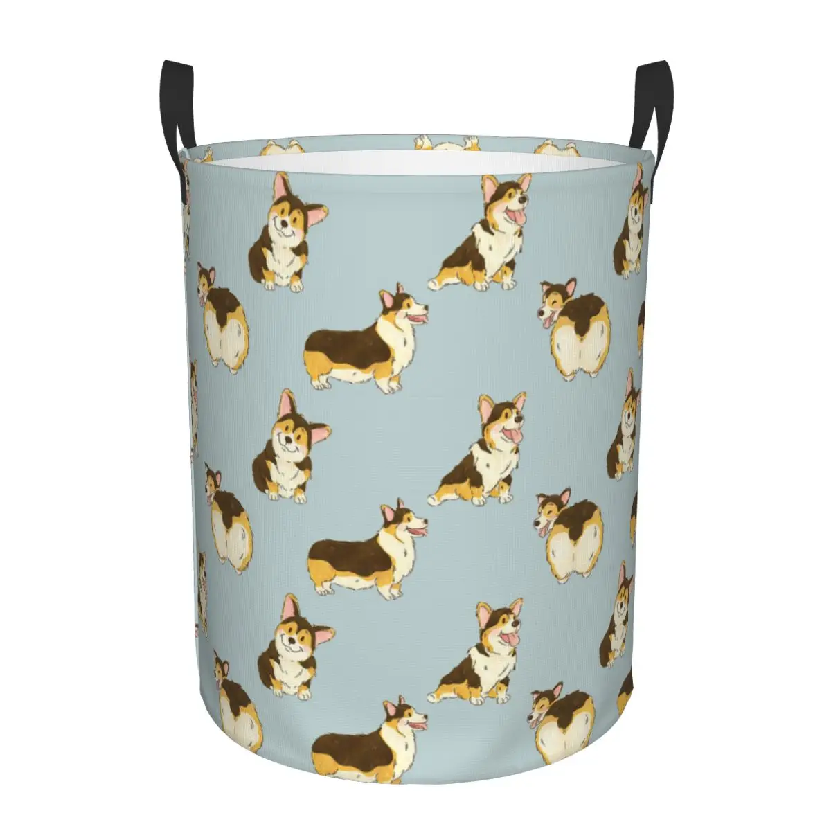

Трехцветные корзины для грязного белья для собак корги, складные большие водонепроницаемые корзины для одежды для дома, детские