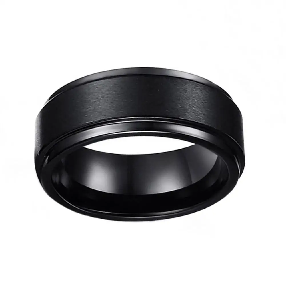 Anxiety Fidget Spinner Rings for Men Male Black Stainless Steel Rotate for Women Anti Stress Accessories Jewelry S2T6