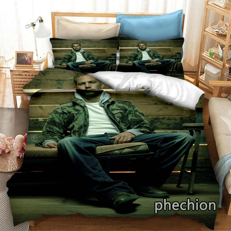 phechion Paul Walker 3D Print Bedding Set Duvet Covers Pillowcases One Piece Comforter Bedding Sets Bedclothes Bed K468