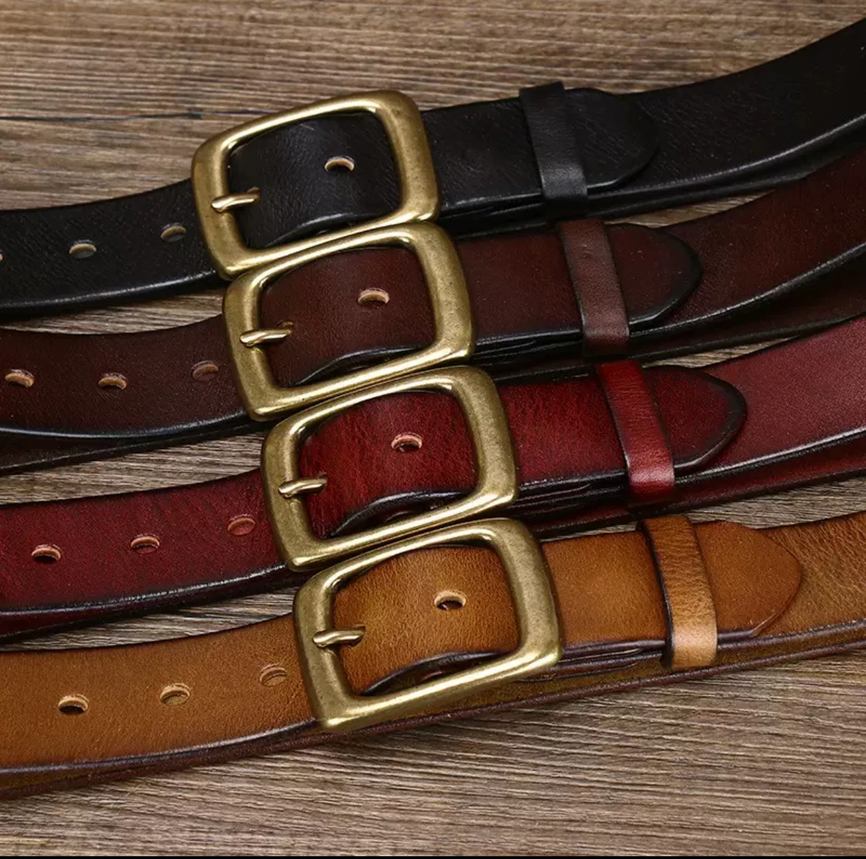 

3.3 cm wide vintage wash water luxurious men's and women's pure cow leather belt, high-end genuine leather, Korean style belt