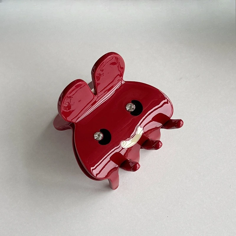 

1 шт. Шикарная красная заколка для волос для женщин, очаровательная, с глянцевым покрытием, модный универсальный аксессуар, стильное украшение для волос для девочек, для повседневных и неформальных образов