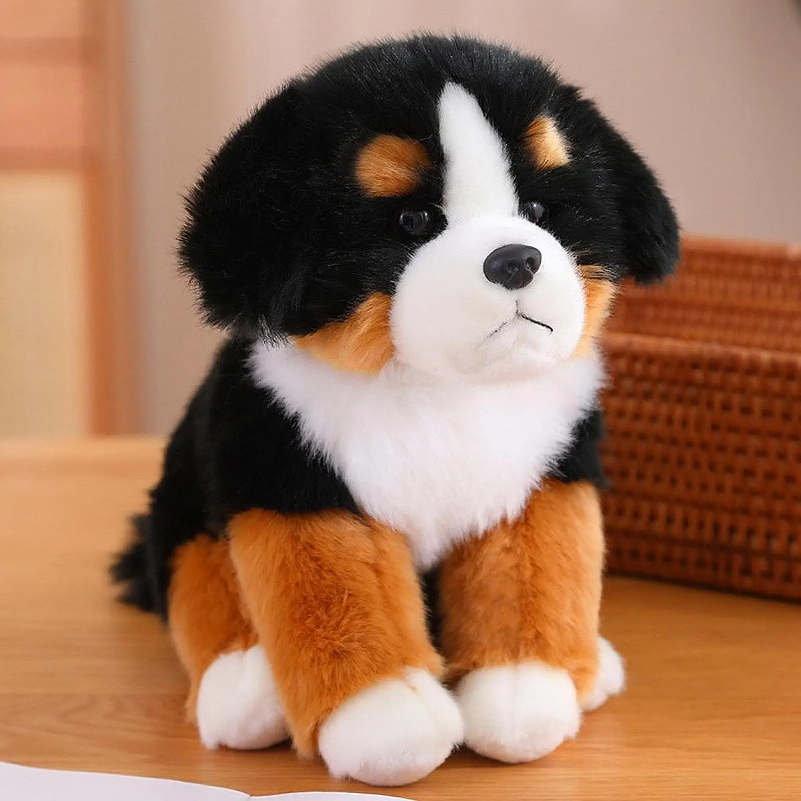 Cute Stuffed Plush Dog Doll High-End Simulation Cute Pet Plush Toy Gift Tibetan Mastiff Bernese Mountain Dog Australian Dog